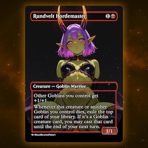 Rundvelt Hordemaster Anime Waifu Einzelkarte Proxy-Karte Individuell für EDH Kommandant Geschenk für Sie / Ihn