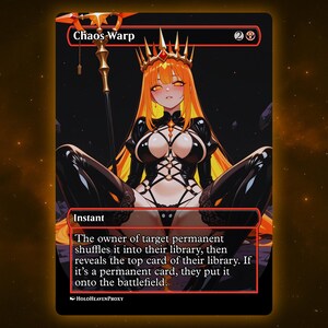 Chaos Warp Anime Waifu Einzelkarte Proxy-Karte Individuell für EDH Kommandant Geschenk für Sie / Ihn