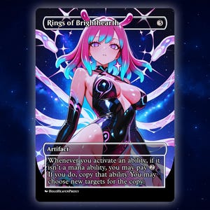 Rings of Brighthearth Anime Waifu Einzelkarte Proxy-Karte Individuell für EDH Kommandant Geschenk für Sie / Ihn