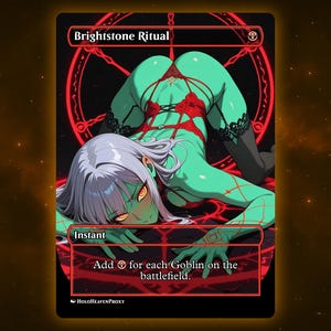 Brightstone Ritual Anime Waifu Einzelkarte Proxy-Karte Individuell für EDH Kommandant Geschenk für Sie / Ihn