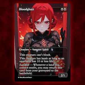 Bloodghast Anime Waifu Einzelkarte Proxy-Karte Individuell für EDH Kommandant Geschenk für Sie / Ihn