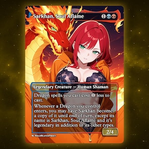 Sarkhan, Soul Aflame Anime Proxy Card: Custom EDH Commander