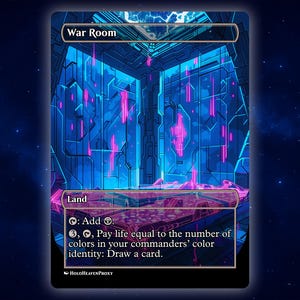 War Room Land Anime Waifu Einzelkarte Proxy-Karte Individuell für EDH Kommandant Geschenk für Sie / Ihn