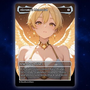 Cartão de Proxy de Anime Waifu Memorial de Akroma, Cartão Único Personalizado para Comandante EDH, Presente para Ele/Ela