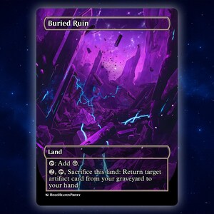 Buried Ruin Land Anime Waifu Single Card Proxy Card Custom For EDH Commander Gift For Him/Her
