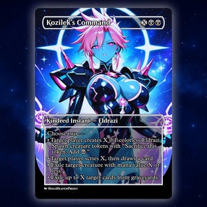 Kozilek's Command Anime Waifu Carta Proxy Única Personalizada para Comandante EDH Presente para Ele/Ela