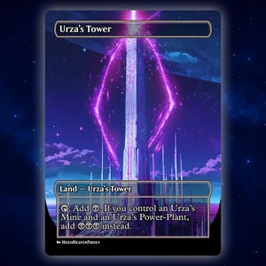Urza's Tower Land Anime Waifu Einzelkarte Proxy-Karte Individuell für EDH Kommandant Geschenk für Sie / Ihn