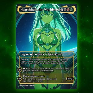 Anime Waifu Proxy Card: Hearthhull Worldseed V2 - Custom EDH Commander