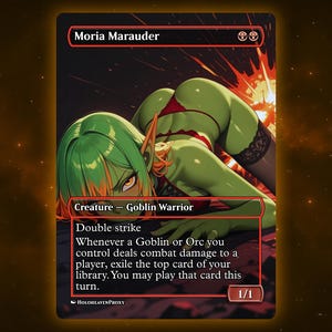 Moria Marauder Anime Waifu Single Card Proxy Card Custom For EDH Commander Gift For Him/Her