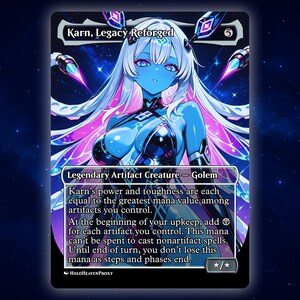 Karn, Legacy Reforged Anime Waifu Single Card Proxy Card Custom For EDH Commander Gift For Him/Her