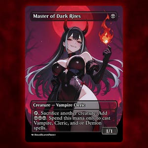 Tarjeta proxy de una sola tarjeta de anime Waifu de Master of Dark Rites, personalizada para comandante EDH, regalo para él/ella