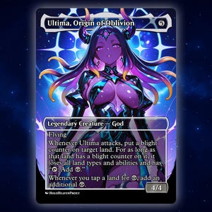 Ultima, Origin of Oblivion Anime Waifu Einzelkarte Proxy-Karte Individuell für EDH Kommandant Geschenk für Sie/Ihn