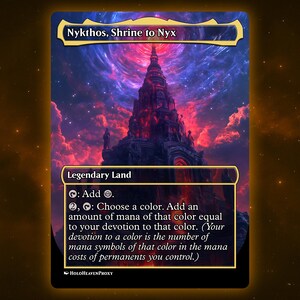 Nykthos, Schrein für Nyx Land Anime Waifu Einzelkarte Proxy-Karte Individuell für EDH Kommandant Geschenk für Sie / Ihn