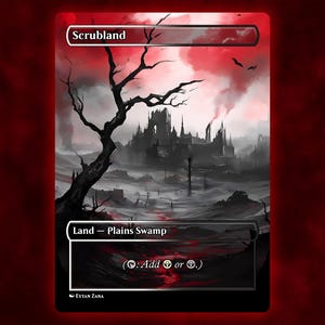 Cartão proxy de anime Waifu de Scrubland Land personalizado para comandante EDH, presente para ele/ela
