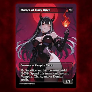 Master of Dark Rites Anime Waifu Single Card Proxy Card Custom For EDH Commander Gift For Him/Her