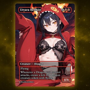 Utvara Hellkite Waifu Single Card Proxy Card Custom For EDH Commander Gift For Him/Her