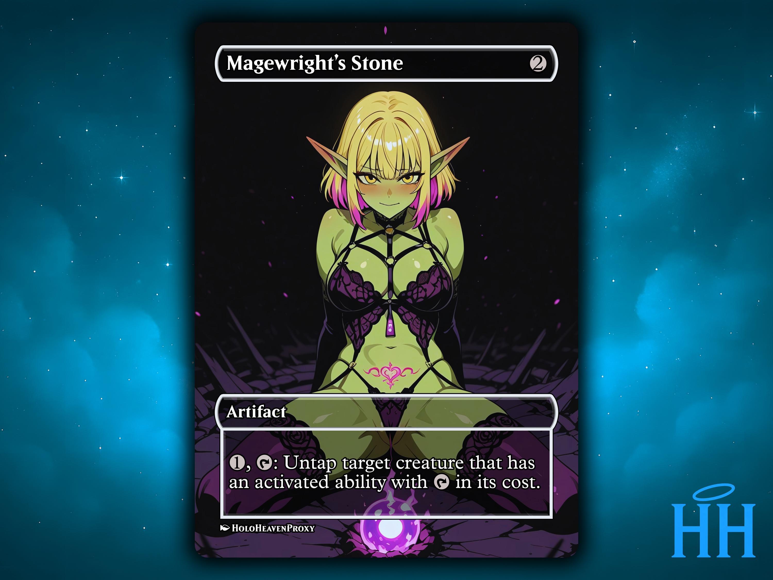 Magewright's Stone Anime Waifu Single Card Proxy Card Custom For EDH Commander Gift For Him/Her
