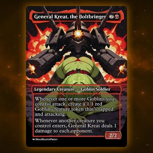 General Kreat, der Boltbringer Anime Waifu Einzelkarte Proxy-Karte Individuell Für EDH Kommandant Geschenk Für Sie/Ihn