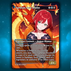 Sarkhan, Waifu Soul Aflame, tarjeta proxy individual, personalizada para comandante EDH, regalo para él/ella