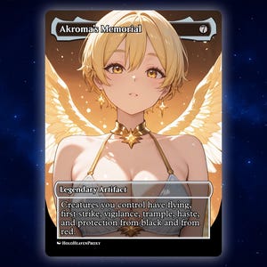 Akroma&#39;s Memorial Anime Waifu Single Card Proxy Card Custom For EDH Commander Gift For Him/Her