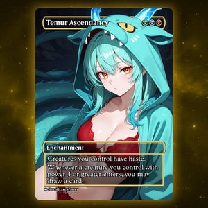 Anime Waifu Proxy Card: Custom MTG EDH Commander