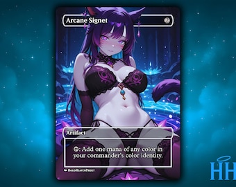 Arcane Signet Anime Waifu Single Card Proxy Card Custom For EDH Commander Gift For Him/Her