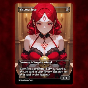 Cartão proxy de anime Waifu Viscera Seer personalizado para comandante EDH, presente para ele/ela