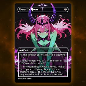 Herald's Horn Anime Waifu Einzelkarte Proxy-Karte Benutzerdefinierte für EDH Kommandant Geschenk für Sie / Ihn
