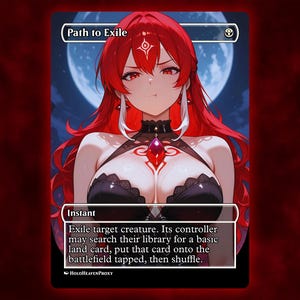 Path to Exile Anime Waifu Carta Proxy Única Personalizada para Comandante EDH Presente para Ele/Ela