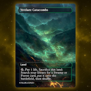 Verdant Catacombs Land Waifu Single Card Proxy Card Custom For EDH Commander Gift For Him/Her