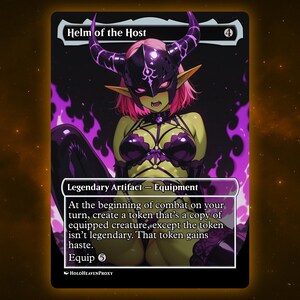 Helm des Wirts Anime Waifu Einzelkarte Proxy-Karte Individuell für EDH Kommandant Geschenk für Sie / Ihn