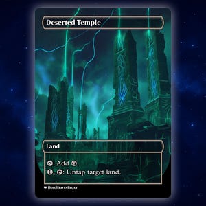 Deserted Temple Land Anime Waifu Einzelkarte Proxy-Karte Individuell für EDH Kommandant Geschenk für Sie / Ihn