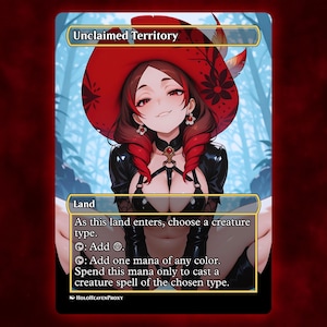 Nicht beanspruchtes Gebiet Land Anime Waifu Einzelkarte Proxy-Karte Individuell für EDH Kommandant Geschenk für Sie / Ihn