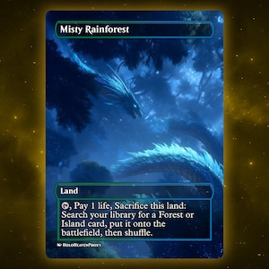 Misty Rainforest Land Waifu Single Card Proxy Card Custom For EDH Commander Gift For Him/Her