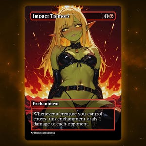 Auswirkungen auf Tremors Anime Waifu Single Card Proxy Card Individuell für EDH Kommandant Geschenk für Sie / Ihn