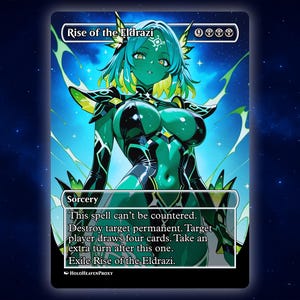 Carta de Proxy de Anime Ascensão dos Eldrazi Waifu, Carta Única Personalizada para Comandante EDH, Presente para Ele/Ela