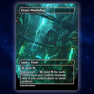 Urza&#39;s Workshop Land Anime Waifu Single Card Proxy Card Custom For EDH Commander Gift For Him/Her