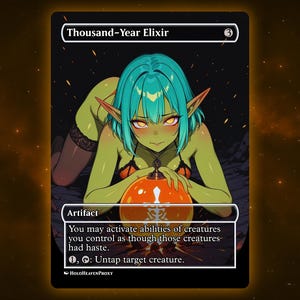 Tausend Jahre Elixir Anime Waifu Einzelkarte Proxy-Karte Individuell für EDH Kommandant Geschenk für Sie / Ihn