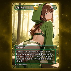 Cultivate Anime Waifu Single Card Proxy Card Custom For EDH Commander Gift For Him/Her