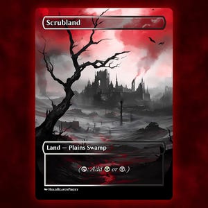 Scrubland Land Anime Waifu carte unique proxy carte personnalisée pour EDH commandant cadeau pour lui/elle