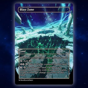 Blast Zone Land Anime Waifu Einzelkarte Proxy-Karte Individuell für EDH Kommandant Geschenk für Sie / Ihn