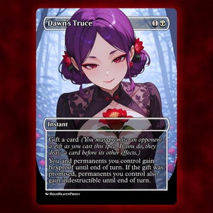 Dawn's Truce Anime Waifu Carta Proxy Única Personalizada para Comandante EDH Presente para Ele/Ela