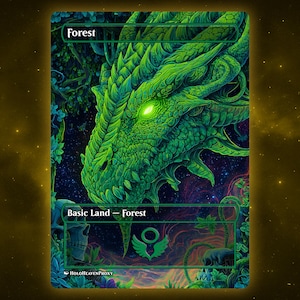 Forest Land Waifu Single Card Proxy Card Custom For EDH Commander Gift For Him/Her