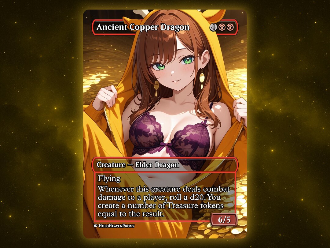 Ancient Copper Dragon Anime Waifu Single Card Proxy Card Custom for EDH ...