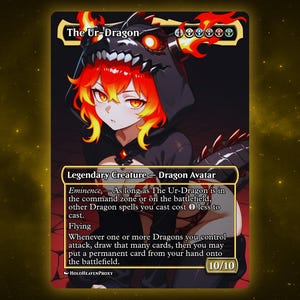 The Ur Dragon V2 Proxy Card: Anime Waifu Art for EDH Commander