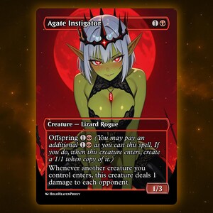 Agate Instigator Anime Waifu Einzelkarte Proxy-Karte Individuell für EDH Kommandant Geschenk für Sie / Ihn