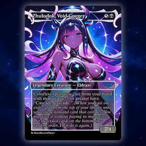 Zhulodok, Void Gorger V5 Anime Waifu Einzelkarte Proxy-Karte Individuell für EDH Kommandant Geschenk für Sie / Ihn