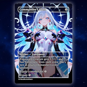 Commander&#39;s Plate Anime Waifu Single Card Proxy Card Custom For EDH Commander Gift For Him/Her
