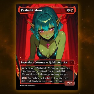 Pashalik Mons Anime Waifu Einzelkarte Proxy-Karte Individuell für EDH Kommandant Geschenk für Sie / Ihn