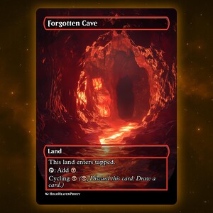 Forgotten Cave Land Anime Waifu Einzelkarte Proxy-Karte Individuell für EDH Kommandant Geschenk für Sie / Ihn